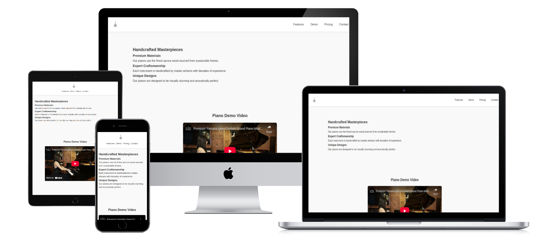 Premium Piano Landing Page